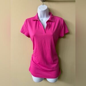Women’s Grand Slam Tennis/Gold Polol Shirt, Sz M Hot Pink Wicking material